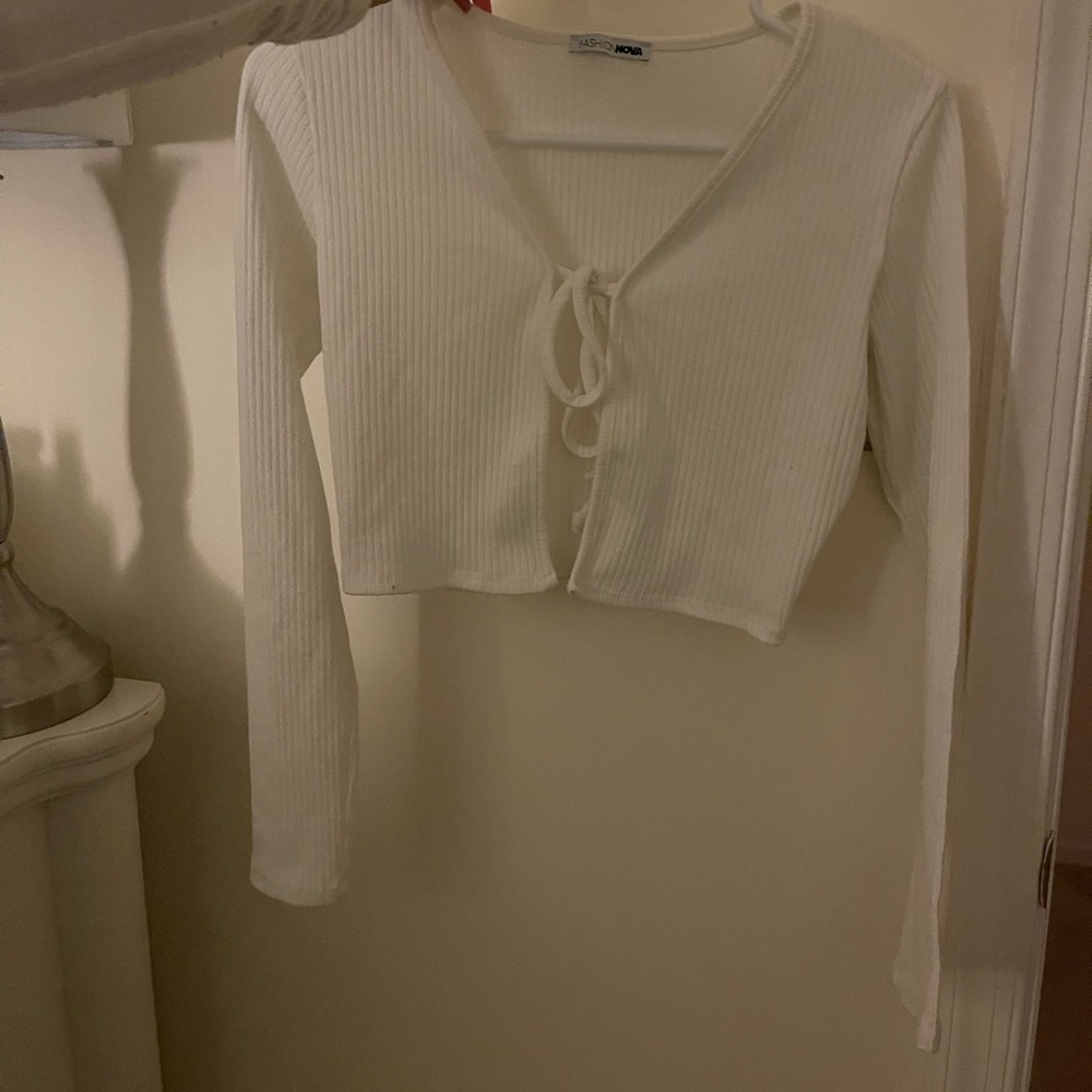 White Tie Up Longsleeve Shirt